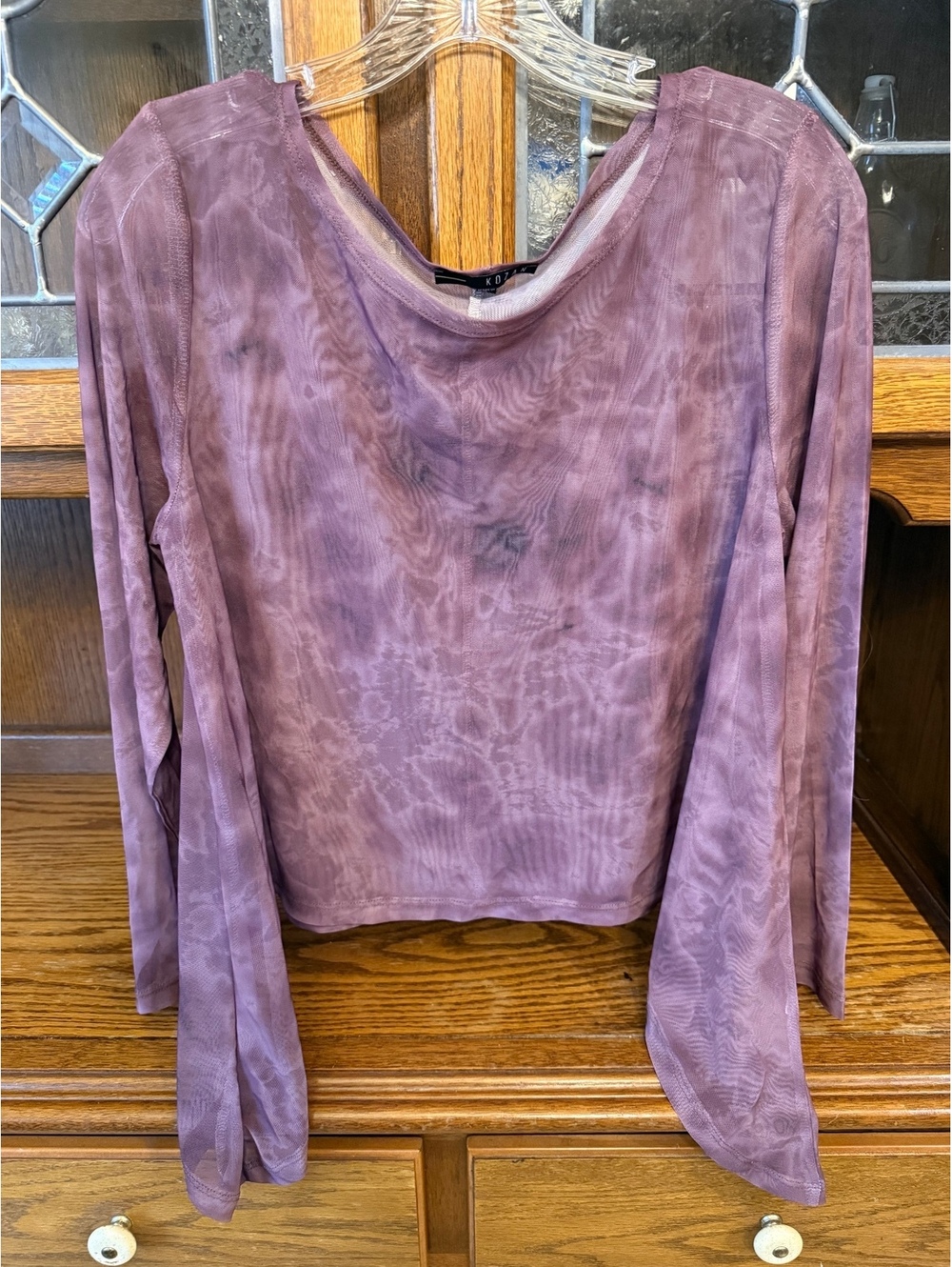 Kozan Mila Topper Purple Tie Dye Mesh Asymmetric Fairy Top Whimsigoth Small